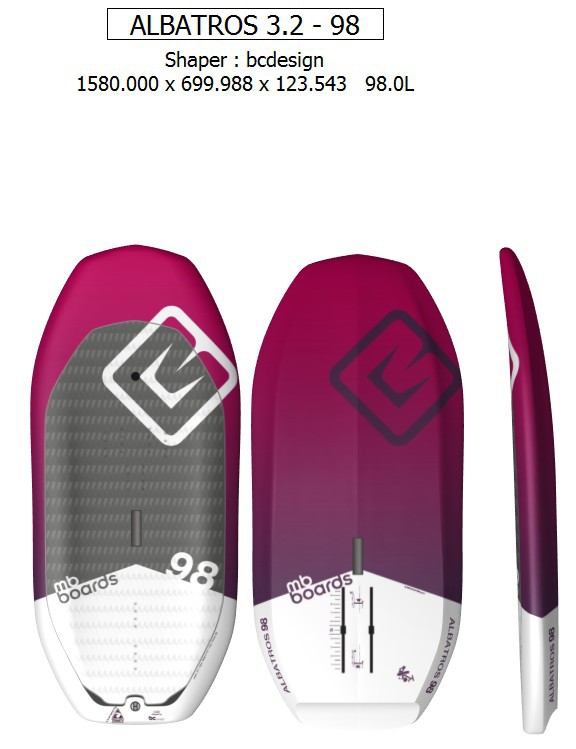MB Boards Wing Foil Board Albatros 3.2 - Balz Müller inklusive Boardbag 